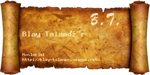 Blay Talamér névjegykártya